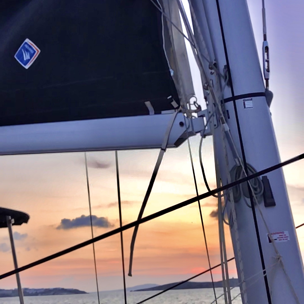 Evening sailing with catamaran
